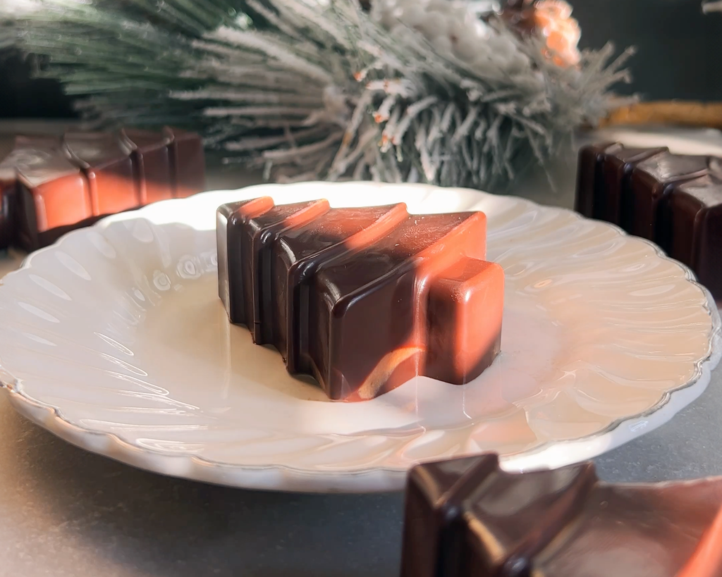 This is a recipe for 5-Ingredient Christmas Tree Peanut Butter Cups which are refined sugar free and sweetened with dates!