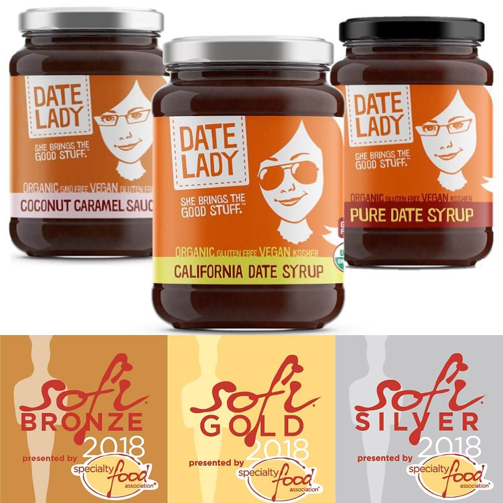 Date Lady wins sofi awards for date syrup, coconut caramel sauce and california date syrup