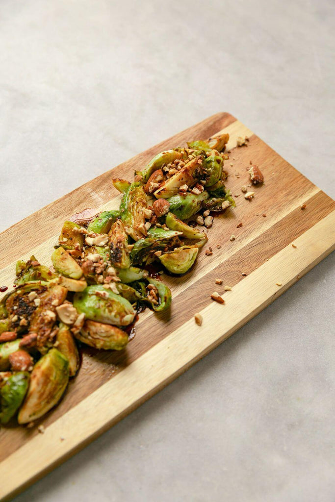 Date Lady Roasted Brussels With Balsamic Date Drizzle
